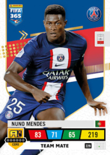 Nuno Mendes Paris Saint-Germain 2023 FIFA 365 Team Mate #229